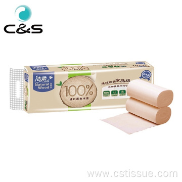 Embossed Natural Brown Coreless 4 Ply Toilet Tissue